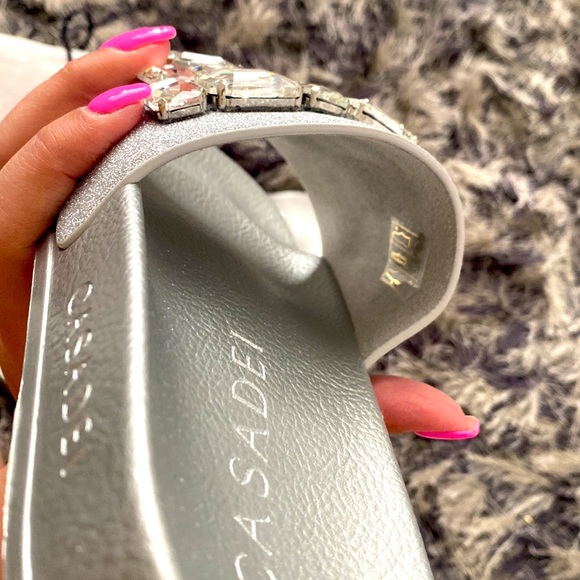 Casadei Crystal-Embellished Pool Slides Size 38IT or 8US - Picture 13 of 13